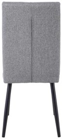 Καρέκλα Μεταλλική MINA Μαύρη/Ύφασμα Grey-Brown 43x56x97cm (Σετ 6 ΤΕΜ)