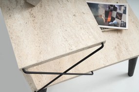 Κομοδίνο Τραβερτίνη / Μαύρο CRAPUL 50x40x55
