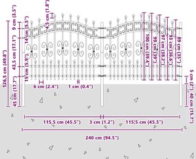 vidaXL Φράχτης Κήπου Kampen Λευκό 240 x 140 cm