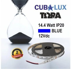 Ταινία LED 14,4W IP20 12V σε 4 χρώματα 5M TORA Cubalux 500028 Μπλε