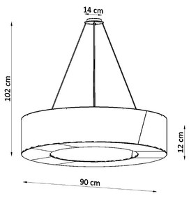 Sollux Κρεμαστό φωτιστικό Saturno 8,λευκό,8xE27/60w