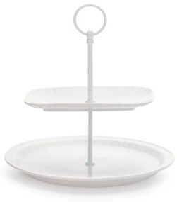 Ορντεβιέρα Διώροφη Πορσελάνινη 10574 28x25,5cm White Seletti Porcelain