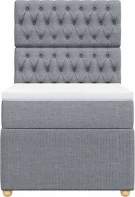 vidaXL Κρεβάτι Boxspring με Στρώμα Ανοιχτό Γκρι 80x200 εκ. Υφασμάτινο
