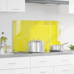 vidaXL Κουζίνα Πλακάκι Κίτρινο 90x50x0,6 εκ Σκληρυμένο Γυαλί