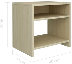 vidaXL Κομοδίνο Χρώμα Sonoma Δρυς 40 x 30 x 40 εκ. από Επεξ. Ξύλο