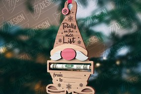 Σετ των 2 Intra απο ξύλο plywood 3mm-4mm πάχος Χριστουγεννιάτικο Money Holder Cut | CNC Δίασταση 15x15 cm INTRAFABR-85896596