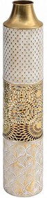 Βάζο 161-125-205 15x81cm Gold-Beige Μέταλλο