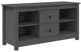 vidaXL Έπιπλο Τηλεόρασης Γκρι 103x36,5x52 εκ. από Μασίφ Ξύλο Πεύκου