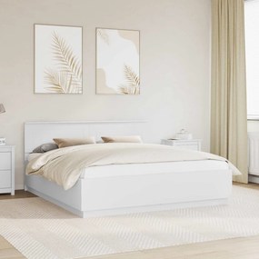 vidaXL Σκελετός Κρεβατιού Λευκό 180 x 200 cm Επεξεργασμένο Ξύλο