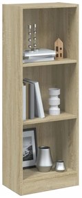 vidaXL Βιβλιοθήκη με 3 Ράφια Sonoma Δρυς 40x24x109 εκ. Επεξεργ. Ξύλο