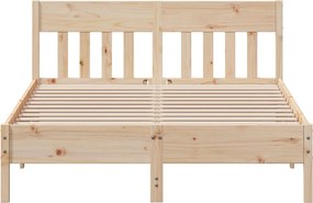 vidaXL Bed Frame Φυσικό 120 x 190 cm Solid pine wood and plywood