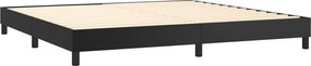 vidaXL Κρεβάτι Boxspring με Στρώμα Μαύρο 200x200 εκ. Συνθετικό Δέρμα