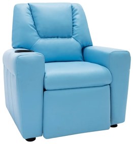 vidaXL Πολυθρόνα Παιδική Ανακλινόμενη Μπλε από Συνθετικό Δέρμα