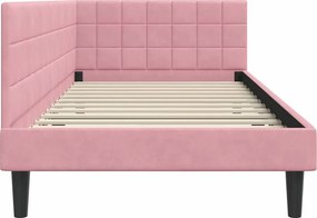 vidaXL Κρεβάτι Γωνίας Ροζ 100 x 200 cm Βελούδο