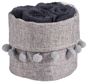 Σετ Πετσέτες Χεριών 4τμχ Soft Black Με Καλάθι 4011 Das Home