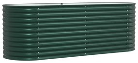 vidaXL Υψωμένο Κρεβάτι Κήπου Πράσινο 240x80x81 εκ από Γαλβανισμένο Χάλυβα