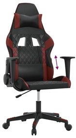 vidaXL Καρέκλα Gaming Μαύρο/Μπορντό από Συνθετικό Δέρμα