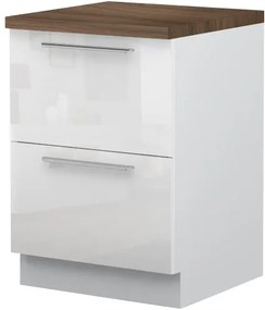 Επιδαπέδιο ντουλάπι Raval R-60-2F-Λευκό - Λευκό γυαλιστερό - 60.00Χ60.00Χ88.00cm
