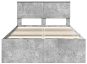 vidaXL Σκελετός Κρεβατιού με κεφαλάρι Σκυρόδεμα Γκρι 120 x 123 εκ.