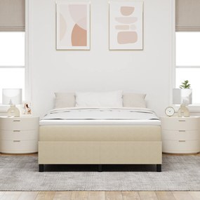 vidaXL Κρεβάτι Box Spring με Στρώμα σε Ανοιχτό Πράσινο Γκρι, 140 x 200 εκ., Ύφασμα Ραπτικής