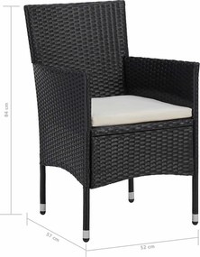 vidaXL Σετ επίπλων 5 pcs Μαύρο