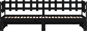 vidaXL Καναπές Κρεβάτι Συρόμενος Μαύρος 2x(80x200) εκ. από Μασίφ Πεύκο