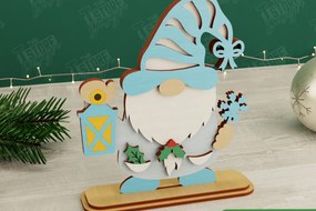 Σετ των 2 Intra απο ξύλο plywood 3mm-4mm πάχος Χριστουγεννιάτικα στοιχειά | Επιτραπέζιο αγαλματίδιο | CNC Δίασταση 15x15 cm INTRAFABR-106665417