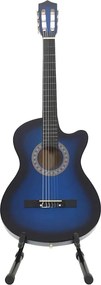 vidaXL Κιθάρα Western Classical Cutaway Σετ 12 Τεμ. 6 Χορδές Μπλε 38"