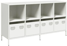 Sideboard Λευκό 135x39x73,5 cm Ατσάλι ψυχρής έλασης - Λευκό