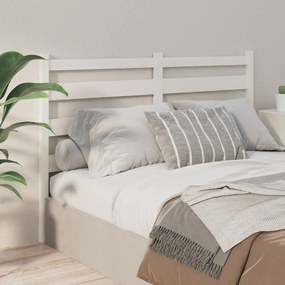 Κεφαλάρι Κρεβατιού Λευκό 126 x 4 x 100 εκ. Μασίφ Ξύλο Πεύκου - Λευκό