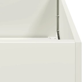 vidaXL Ζαρντινιέρα Λευκή 80x80x30 εκ. από Χάλυβα