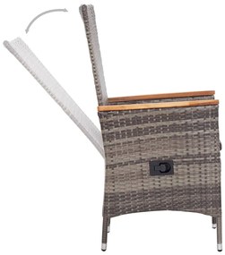 vidaXL Σετ Τραπεζαρίας Κήπου 5 Τεμαχίων Γκρι με Μαξιλάρια