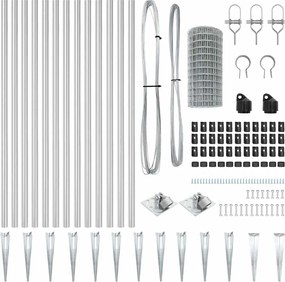 vidaXL Τεντώτο με στήριγμα Ασημί 1 x 25 m Ατσάλι
