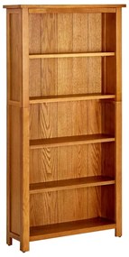 vidaXL Βιβλιοθήκη με 5 Επίπεδα 70 x 22 x 140 εκ. από Μασίφ Ξύλο Δρυός