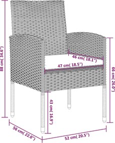 vidaXL Σετ Τραπεζαρίας Κήπου 5 Τεμαχίων Μαύρο