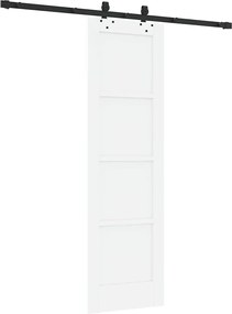 vidaXL Συρόμενη Πόρτα Λευκό και Μαύρο 61 x 198,5 εκ.