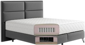 Επενδυμένο κρεβάτι Simon με στρώμα-Kafe-180 x 200 εκ.