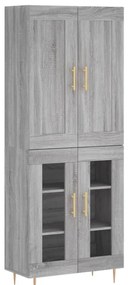 vidaXL Ντουλάπι Γκρι Sonoma 69,5 x 34 x 180 εκ. Επεξεργασμένο Ξύλο