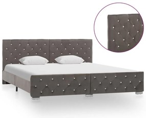 vidaXL Πλαίσιο Κρεβατιού Γκρι 180 x 200 εκ. Βελούδινο