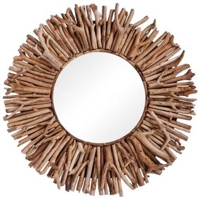 Καθρέπτης Grazzy Inart arum-flotsam ξύλο Φ70x8εκ 337-000029 337-000029 Καφέ