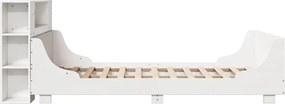 vidaXL Σκελετός Κρεβ. Χωρίς Στρώμα Λευκό 135x190 εκ Μασίφ Πεύκο