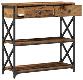 vidaXL Κονσόλα Ξύλου 75x28x75 εκ. Κατασκευασμένο από ξύλο και ατσάλι