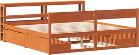 vidaXL Σκελετός Κρεβ. Χωρίς Στρώμα Καφέ Κεριού 180x200 εκ Μασίφ Πεύκο