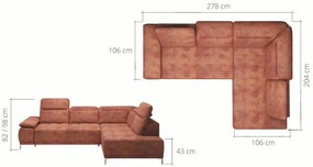 Γωνιακός καναπές Jolie-Gkri-Αριστερή