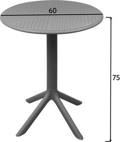 Τραπέζι Merkon pp σε λευκή απόχρωση Φ60x75εκ 60x60x75 εκ.