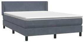 vidaXL Box Spring Κρεβάτι με στρώμα Σκούρο γκρι 160x220 cm Βελούδινο