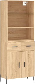 vidaXL Ντουλάπι Sonoma δρυς 69,5 x 34 x 180 εκ. από Επεξεργασμένο Ξύλο