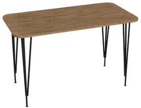 Τραπέζι Polkan pakoworld oak-μαύρο μελαμίνης 120x60x73εκ