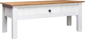 vidaXL Τραπεζάκι Σαλονιού Λευκό 100x60x45 εκ. Μασίφ Πεύκο Σειρά Panama