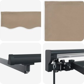 vidaXL Χειροκίνητη Ανακλινόμενη Σκίαση Μπεζ 2,5 x 2 m